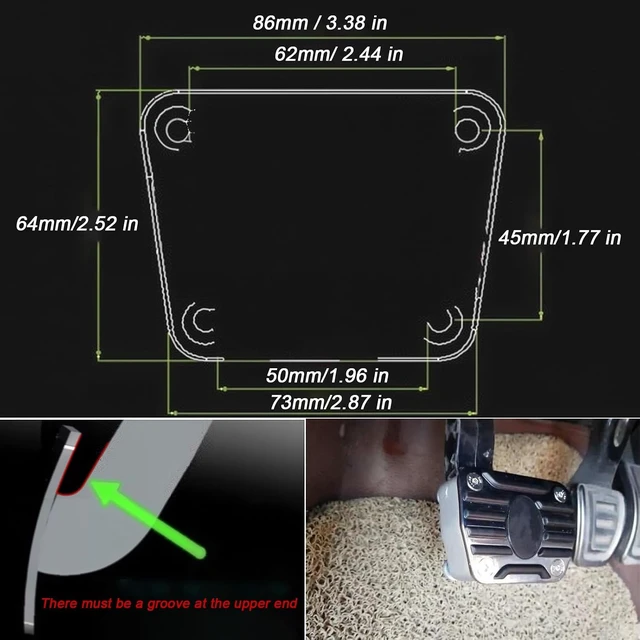 Alt view image 4 of 4 - Universal 1'' Clutch Pedal Pad Extender for Manual Transmission Vehicles - Durable Alloy Extension for Smoother Shifting and Enhanced Driving Comfort