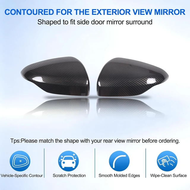 Alt view image 7 of 7 - 2PCS Car Rearview Mirror Cover Trims Compatible with 2022-2025 Subaru WRX Side Mirror Cover Car Exterior Door Side Rear View Mirror Protector Cover (Carbon Fiber Pattern)