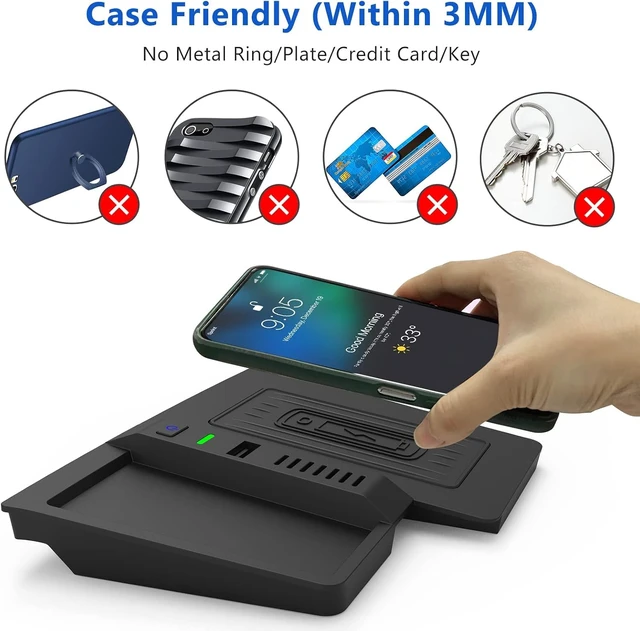 Alt view image 7 of 7 - Wireless Charger for Subaru Crosstrek 2018-2023 for Impreza 2017-2023