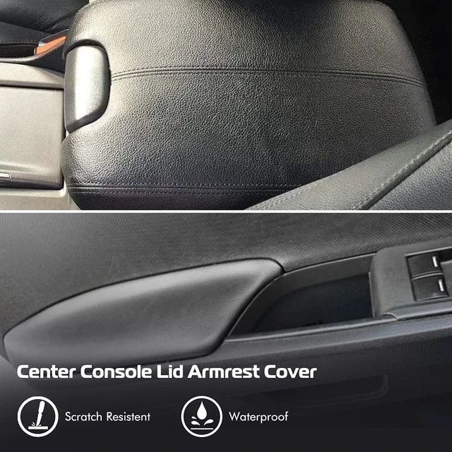 Alt view image 2 of 7 - Compatible with 2008 2009 2010 2011 2012 Honda Accord Sedan Center Console Armrest Cover & Front Door Panels Armrest (Black)