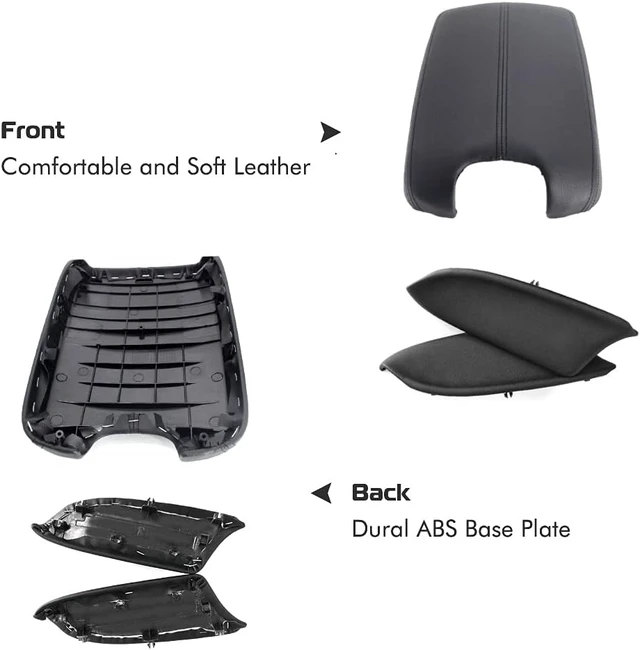 Alt view image 6 of 7 - Compatible with 2008 2009 2010 2011 2012 Honda Accord Sedan Center Console Armrest Cover & Front Door Panels Armrest (Black)