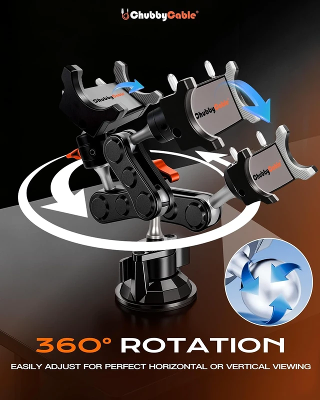 Alt view image 3 of 7 - ChubbyGrip Car Phone Holder with Suction Cup and Clamp Head