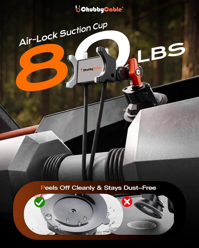 Alt view image 4 of 7 - ChubbyGrip Car Phone Holder with Suction Cup and Clamp Head
