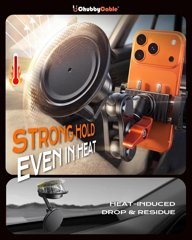 Alt view image 5 of 7 - ChubbyGrip Car Phone Holder with Suction Cup and Clamp Head