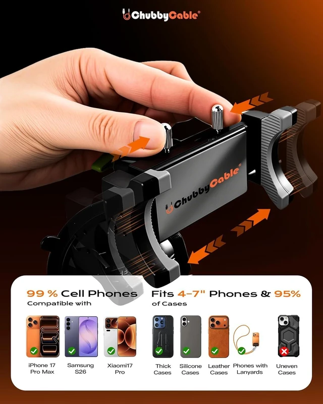 Alt view image 7 of 7 - ChubbyGrip Car Phone Holder with Suction Cup and Clamp Head