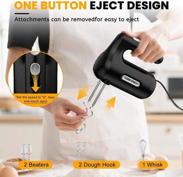 Alt view image 6 of 7 - 5-Speed Hand Mixer Electric With 4 Mixing Bowls Set