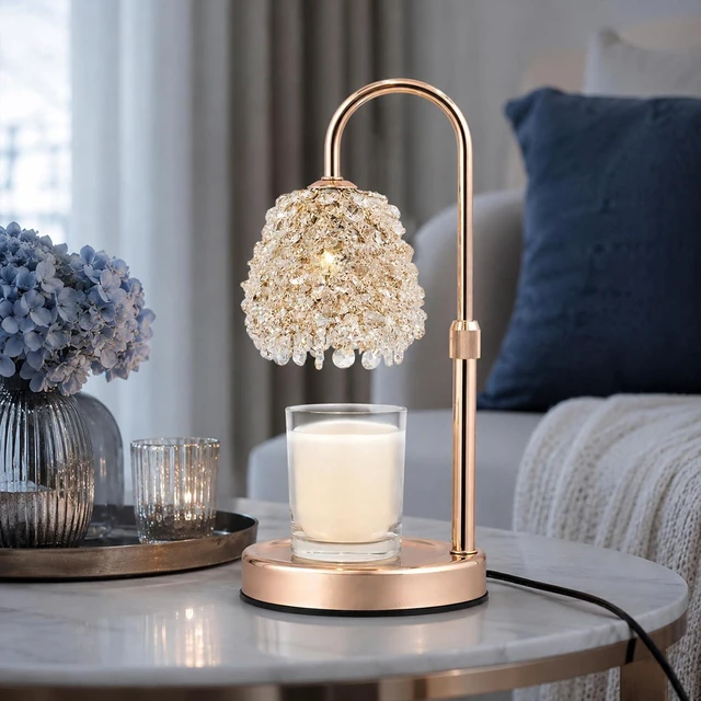 Main image of Crystal Candle Warmer Lamp with Timer, Adjustable Height, Dimmable