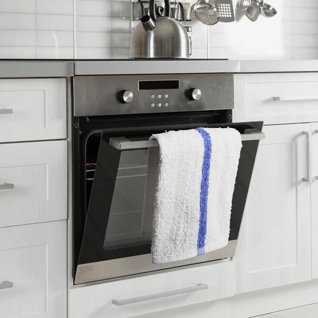 Alt view image 5 of 7 - Bar Mops Blue Stripe Pack of 60 Kitchen Towels 16x19 Multi-Purpose for Home, Restaurant and Cleaning White Absorbent Washcloth Dishcloths Sets, Reusable Dish, Cloths Rags