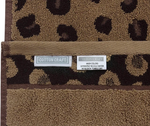 Alt view image 2 of 7 - 6 Piece Towel Set - 100% Cotton Animal Print Safari Towels