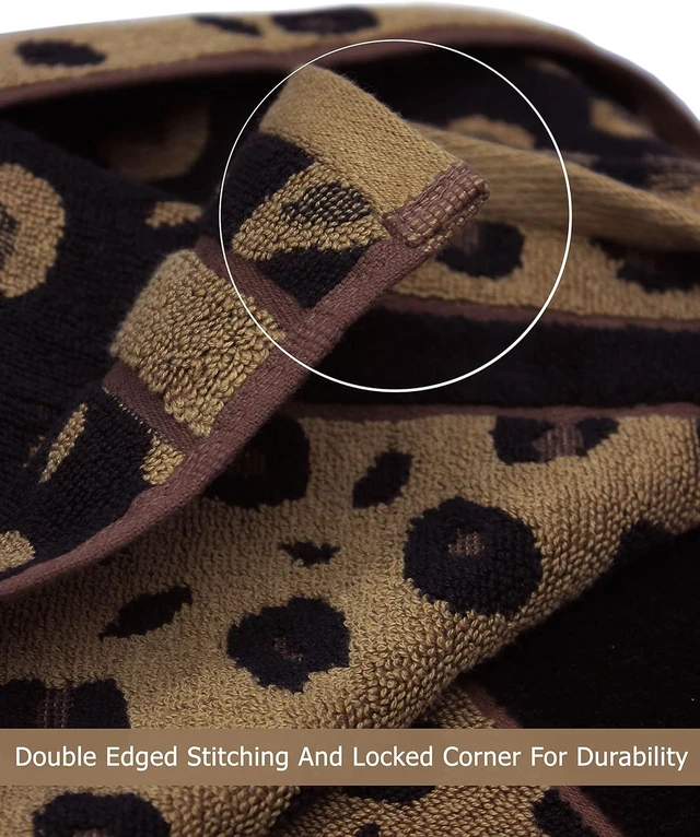 Alt view image 3 of 7 - 6 Piece Towel Set - 100% Cotton Animal Print Safari Towels