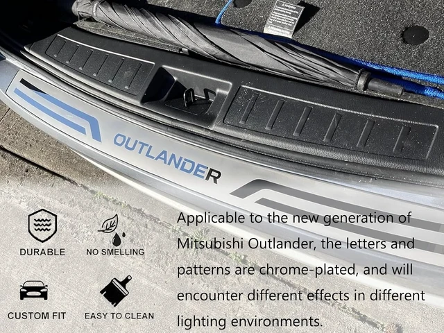 Alt view image 4 of 7 - Trunk Door Sill Protector for Mitsubishi Outlander 2022 2023 2024 2025 Rear Bumper Protector Accessories Guard Cover Trim Mirror-Like Finish Parts Decorating Protecting