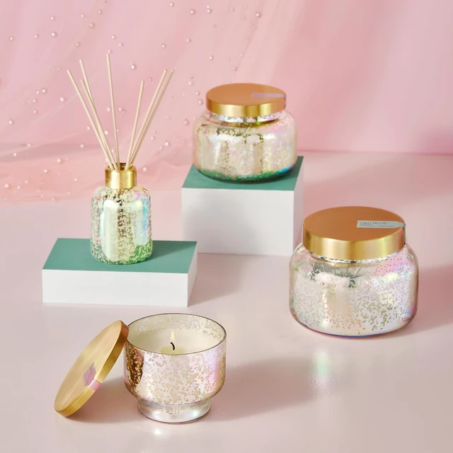 Alt view image 5 of 7 - Reed Diffuser - Reed Diffuser Set Includes Scented Oil, Sticks, and Mercury Iridescent Glass Bottle - Home Decor Room Fresheners - Volcano (5.7 fl oz)