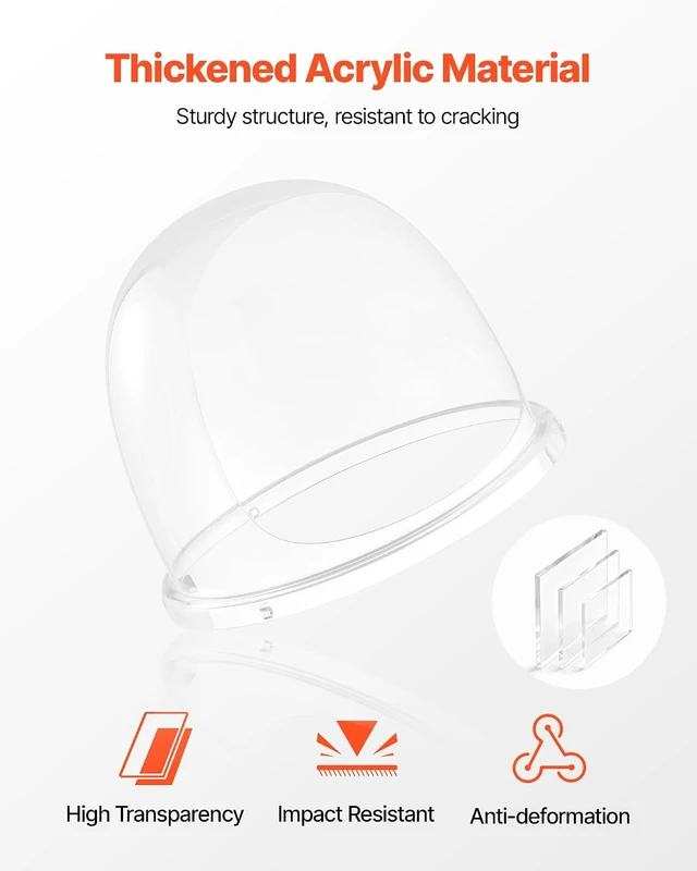 Alt view image 3 of 7 - 16 Inch Cotton Candy Machine Cover, Transparent Acrylic Dome Bubble Shield Compatible with 15inch Commercial Cotton Candy Floss Maker Bowl for Party, Shops, Bottom Groove Design