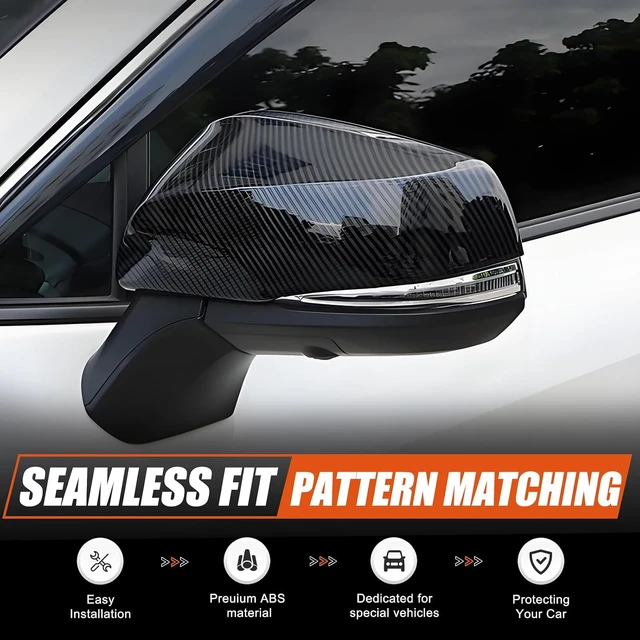 Alt view image 4 of 7 - Car Door Rear View Mirror Cover Cap Compatible with Toyota Grand Highlander 2024 2025 2026,ABS Car Outside Side Rearview Mirror Cover Trim Accessories (Carbon Fiber Pattern)