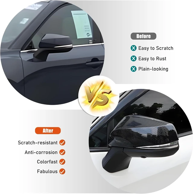 Alt view image 6 of 7 - Car Door Rear View Mirror Cover Cap Compatible with Toyota Grand Highlander 2024 2025 2026,ABS Car Outside Side Rearview Mirror Cover Trim Accessories (Carbon Fiber Pattern)