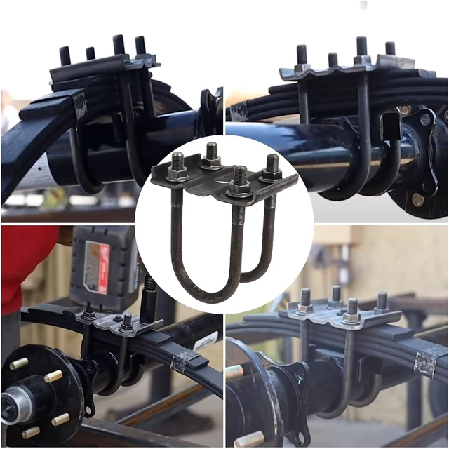 Alt view image 6 of 7 - Trailer U Bolt Kit 5-1/2" for 3500 lbs 2-3/8" Round Axle, 2 Pack