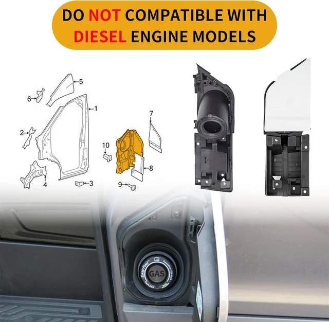 Alt view image 3 of 6 - Transit Fuel Door Gas Door Fits Ford Transit Vans 150 250 350(HD) 2015-2023