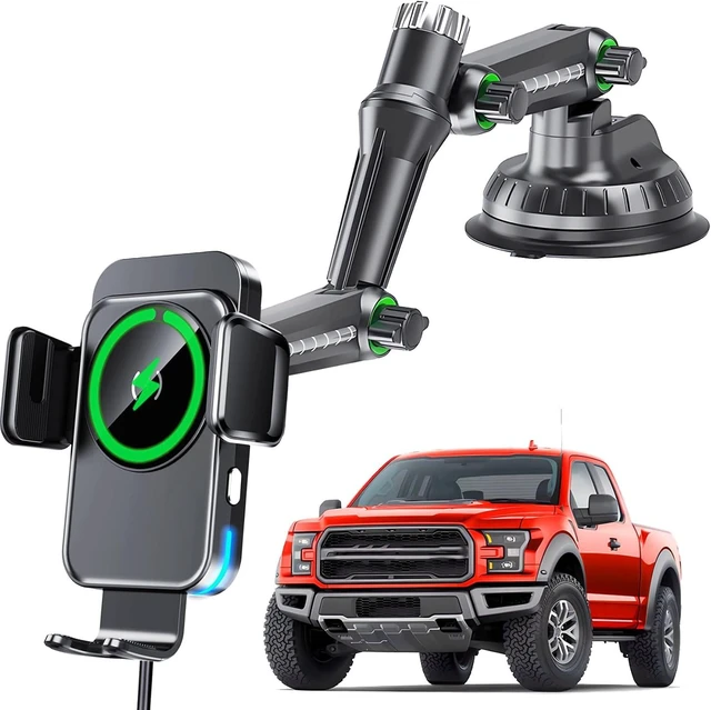Main image of Wireless Charger Car Phone Holder, 11" Long Arm Mount for SUV/Pickup