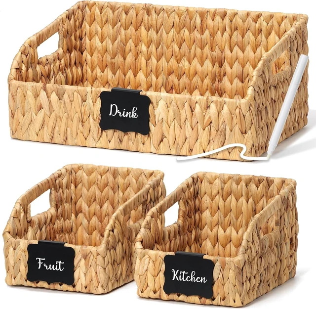 Main image of Pantry Baskets for Organizing,Wicker Storage Bins,3 Pack,Natural