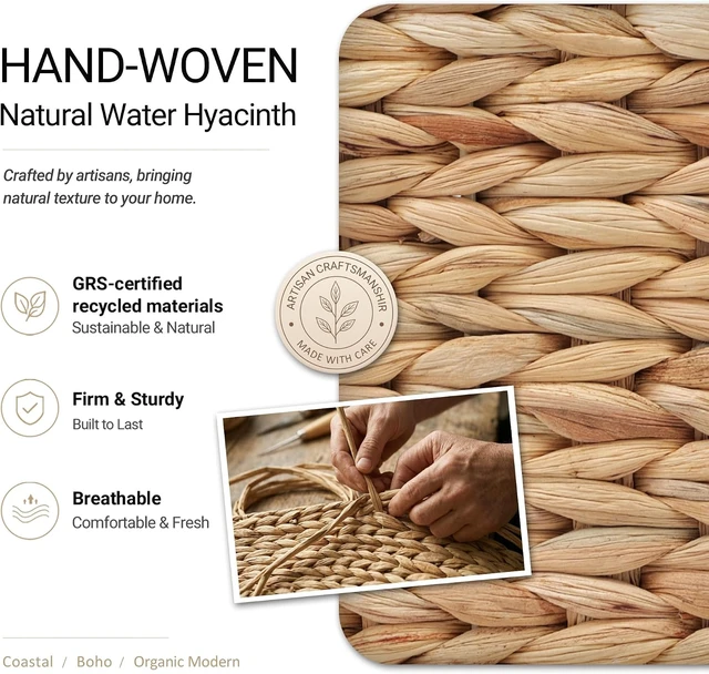 Alt view image 2 of 7 - Pantry Baskets for Organizing,Wicker Storage Bins,3 Pack,Natural