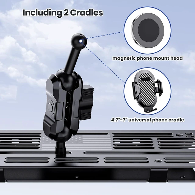 Alt view image 5 of 7 - Metal Phone Mount for 2023+ Ford F250 350 450 & 2023+ Super Duty