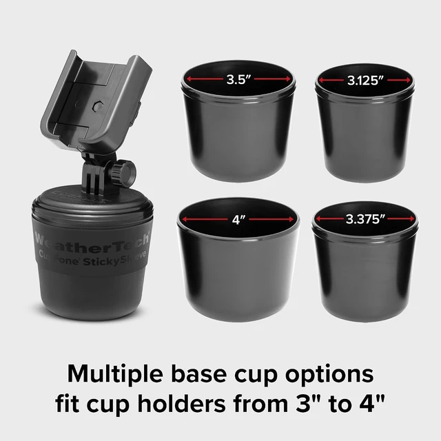 Alt view image 4 of 7 - CupFone, Universal Cup Holder Phone Mount for Cars Adjustable & Secure Fit with Open Access for Charging Compatible with iPhone, Android - Black