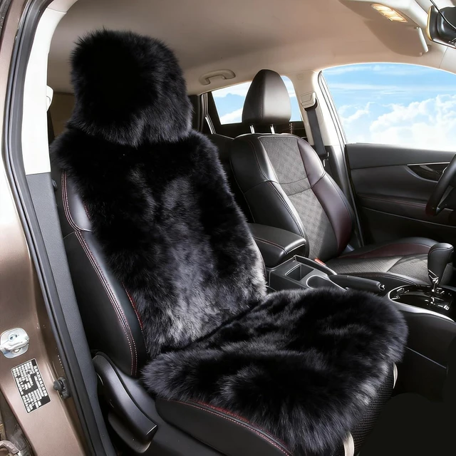 Main image of Fluffy Sheepskin Car Seat Cover for Soft Auto Fur Pet Cushion Pad