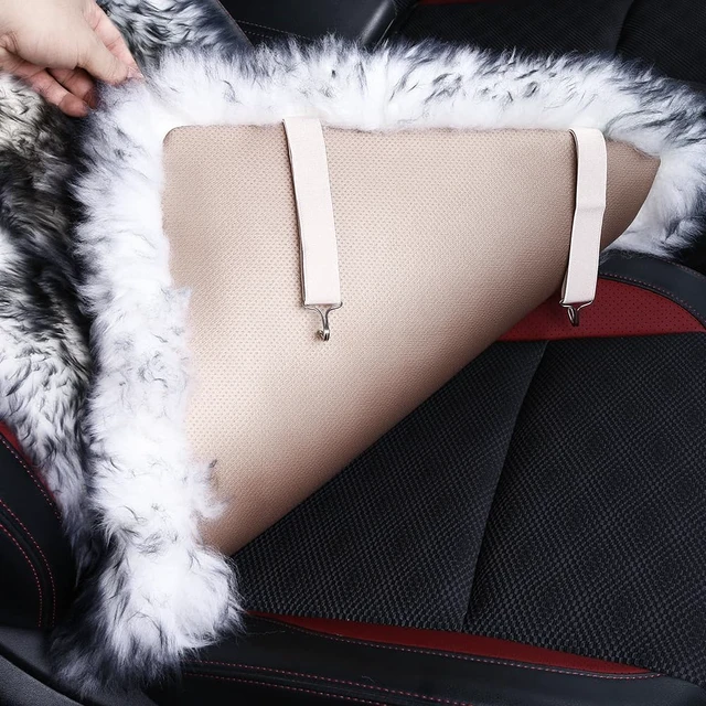 Alt view image 3 of 7 - Fluffy Sheepskin Car Seat Cover for Soft Auto Fur Pet Cushion Pad