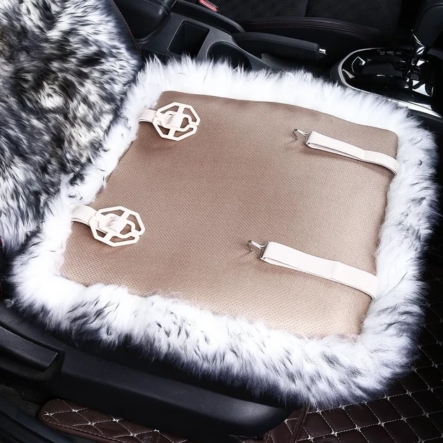 Alt view image 4 of 7 - Fluffy Sheepskin Car Seat Cover for Soft Auto Fur Pet Cushion Pad