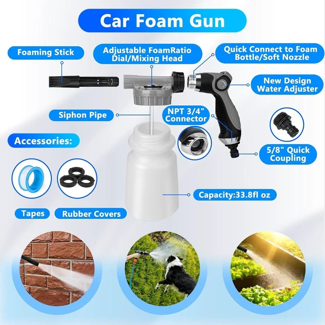 Alt view image 2 of 7 - Car Detailing Kit with Foam Gun, Car Wash Mop for Deep Cleaning