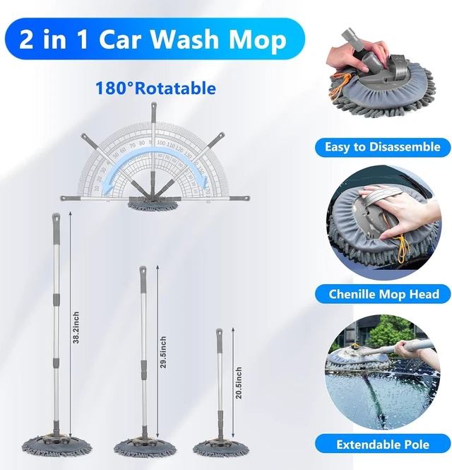 Alt view image 3 of 7 - Car Detailing Kit with Foam Gun, Car Wash Mop for Deep Cleaning