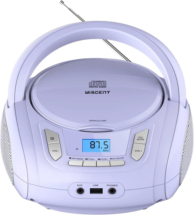Main image of Radio CD Player with Bluetooth,FM Radio,USB MP3 Playback,AUX-in,Headphone Jack,MP3 CDs Compatible,Portable CD Players for Home or Outdoor