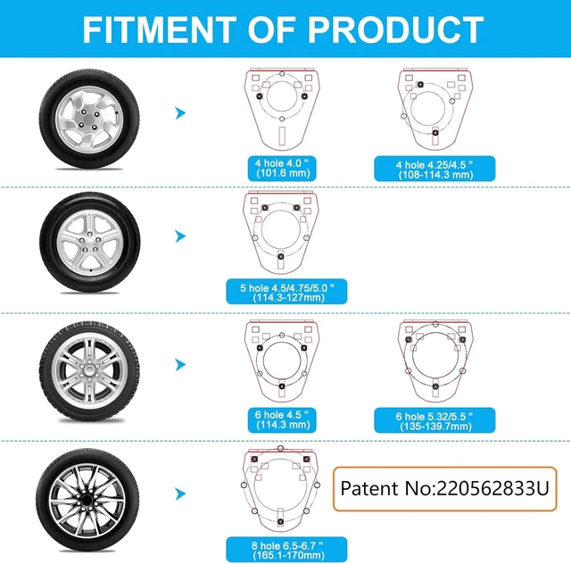 Alt view image 3 of 7 - Stake Pocket Spare Tire Carrier,Spare Tire Mount Bracket for Trailer,Powder Coat Steel Black, Fits Most 4 & 5 & 6 & 8 Lugs Wheels on 4", 4.5'', 4.75'', 5", 5.5",6" or 6.5" Bolt Patterns (4-6.5 Inch)