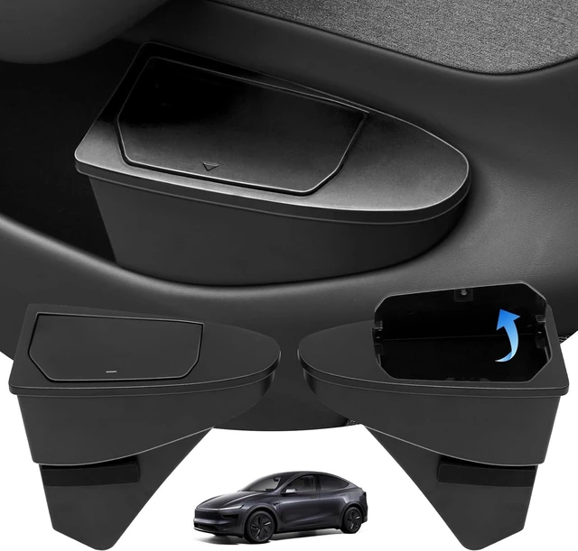 Main image of Door Built-in Trash Can for Tesla Model Y Juniper 2026(NOT for Standard), FrontSeat Car Garbage Bin with PushOpen Lid, Premium Waterproof ABS Door Organizer Insert Accessories