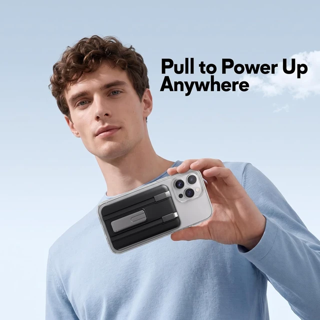 Alt view image 7 of 7 - 2-Pack Magnetic Portable Charger, 10000mAh Power Bank with Built-in Cables