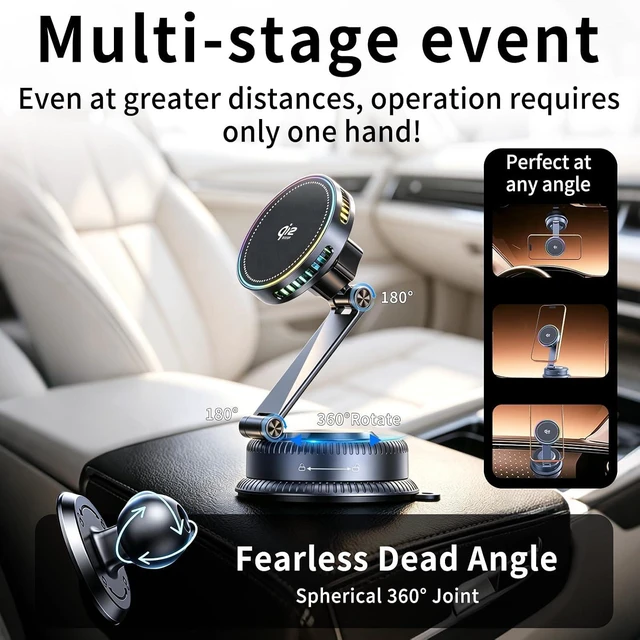 Alt view image 7 of 7 - for Qi2.2 25W MagSafe Car Mount Charger, Cooling Fan, 75W Fast Adapter