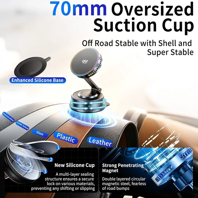 Alt view image 4 of 7 - for Qi2.2 25W MagSafe Car Mount Charger, Cooling Fan, 75W Fast Adapter