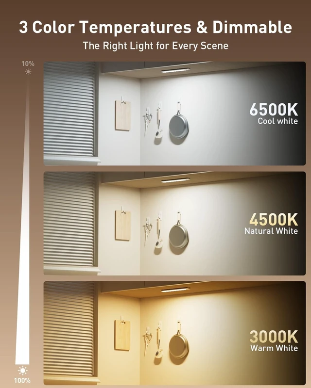 Alt view image 5 of 7 - Under Cabinet Lighting Wireless, RGB Motion Sensor Light Indoor, 4 Pack