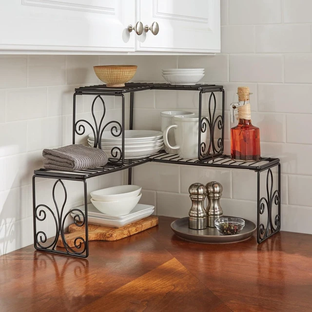 Main image of Kitchen Scroll 2-Tier Corner Shelf Organizer