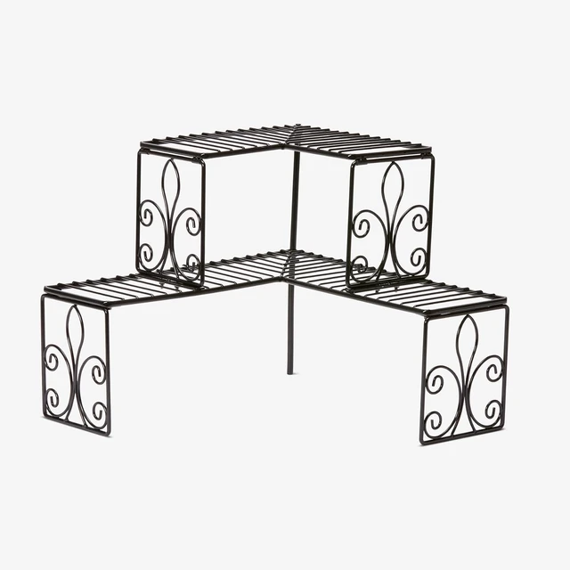 Alt view image 2 of 2 - Kitchen Scroll 2-Tier Corner Shelf Organizer