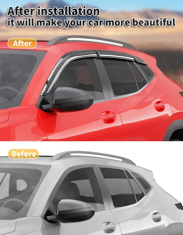 Alt view image 5 of 7 - Outside-Mount Window Rain Guards for Chevy Trax 2024 2025 2026,6PCS