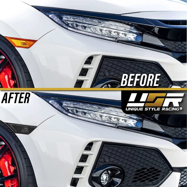 Alt view image 4 of 7 - REVi MotorWerks DEPO Smoke Lens Front Bumper Side Marker Light Set + Amber Bulbs Included Compatible with 2016-2021 10th Gen Honda Civic 2D/4D/5D