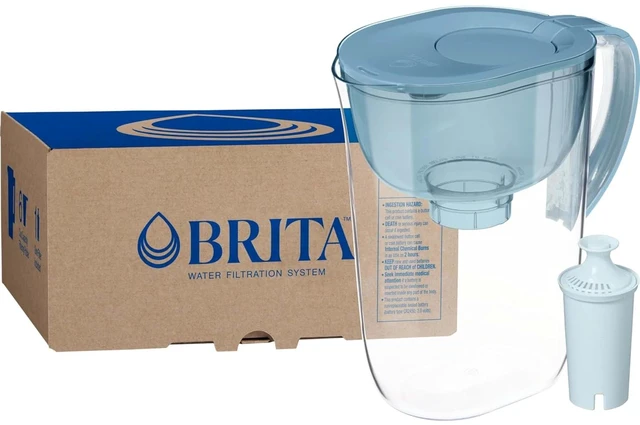 Main image of Large 10-Cup Pitcher with Plus Filter, Stone Blue