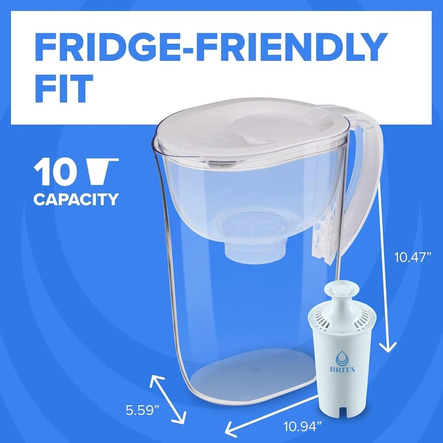 Alt view image 7 of 7 - Large 10-Cup Pitcher with Plus Filter, Stone Blue
