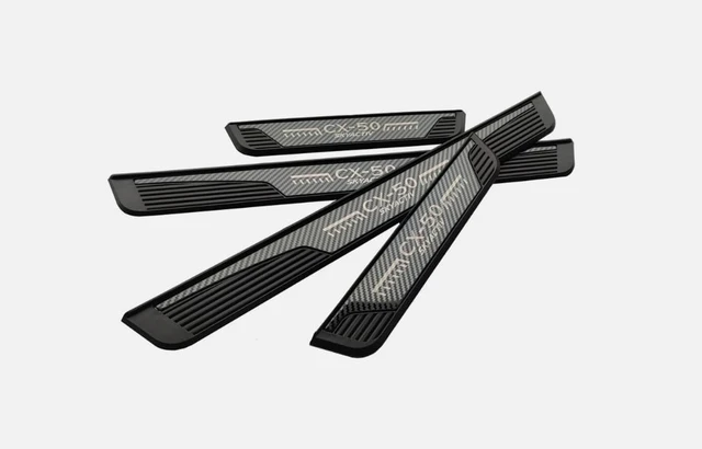 Alt view image 5 of 6 - Carbon Fiber Door Sill Protector for Mazda CX-50 CX50 2023 2024, Door Entry Guard Scuff Plate Trim Cover Accessories, Auto Interior Accessory Kick Panels 4pcs set