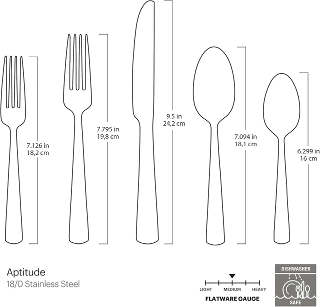Alt view image 6 of 7 - Aptitude Champagne Satin 20-Piece Silverware Set for 4, Flatware