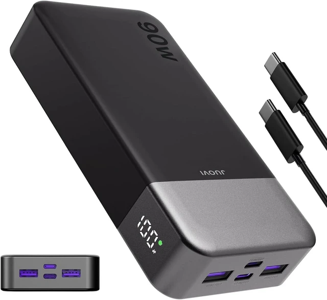 Main image of Portable Charger, 90W Laptop Power Bank 20000mAh Portable Phone Charger, Power Bank Fast Charging with 2 USB-C & 2 USB-A Ports,Battery Bank for MacBook iPhone 17/16/15 Series, Galaxy (Black)
