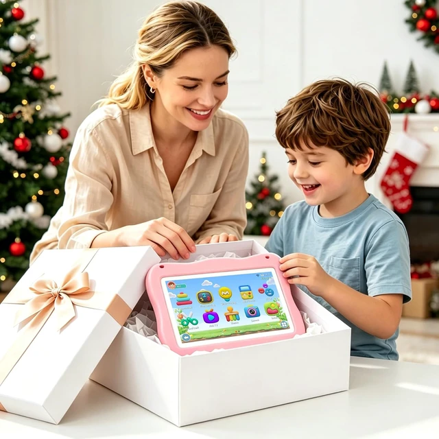 Alt view image 7 of 7 - Kids Tablet, Android 16 Tablet for Kids 7" 4GB 32GB with Drop-proof Case, Pre-installed Offline Learning App, Parental Control WiFi Toddler Tablets for Ages 3-12 with YouTube Google Kids Space