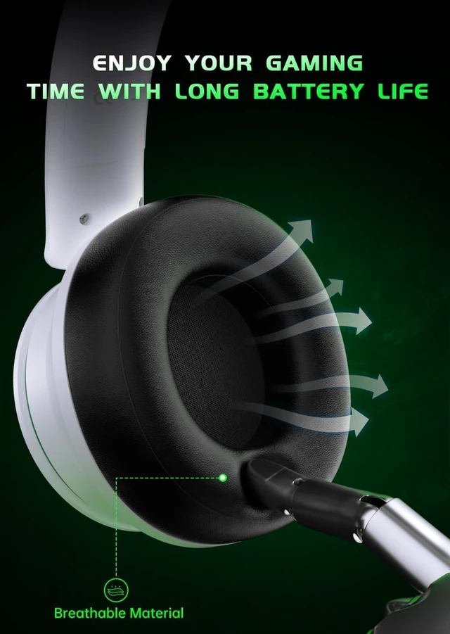 Alt view image 7 of 7 - Wireless Gaming Headset for Xbox Series X|S, Sega Gear Game-Blackwhite
