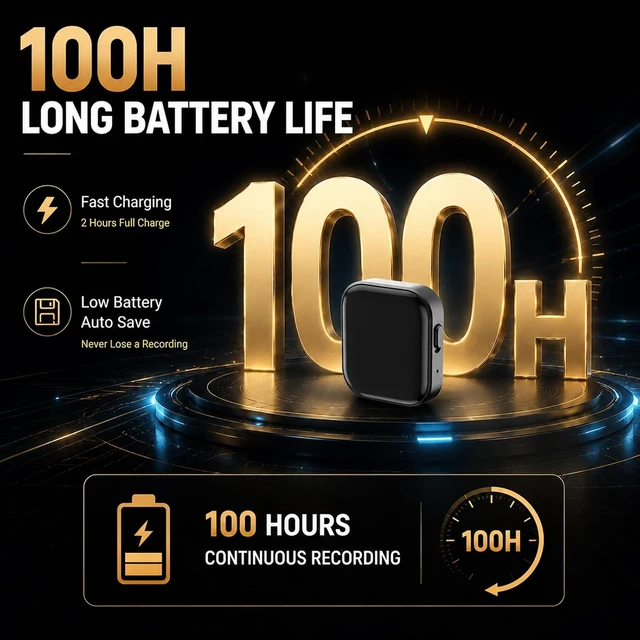 Alt view image 6 of 7 - 136GB (18800H) Magnetic Voice Activated Recorder with AI Noise Reduction